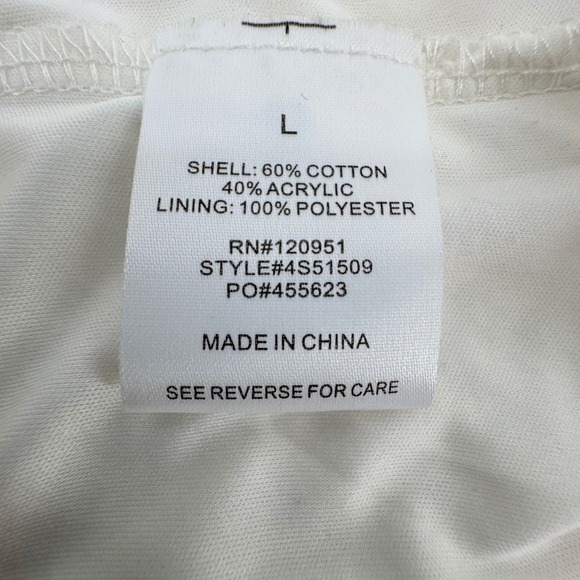 Olive + Oak Cream Knit Crocheted V Neck Bodycon Mini Dress‎ Large Boho Festival - Picture 7 of 9